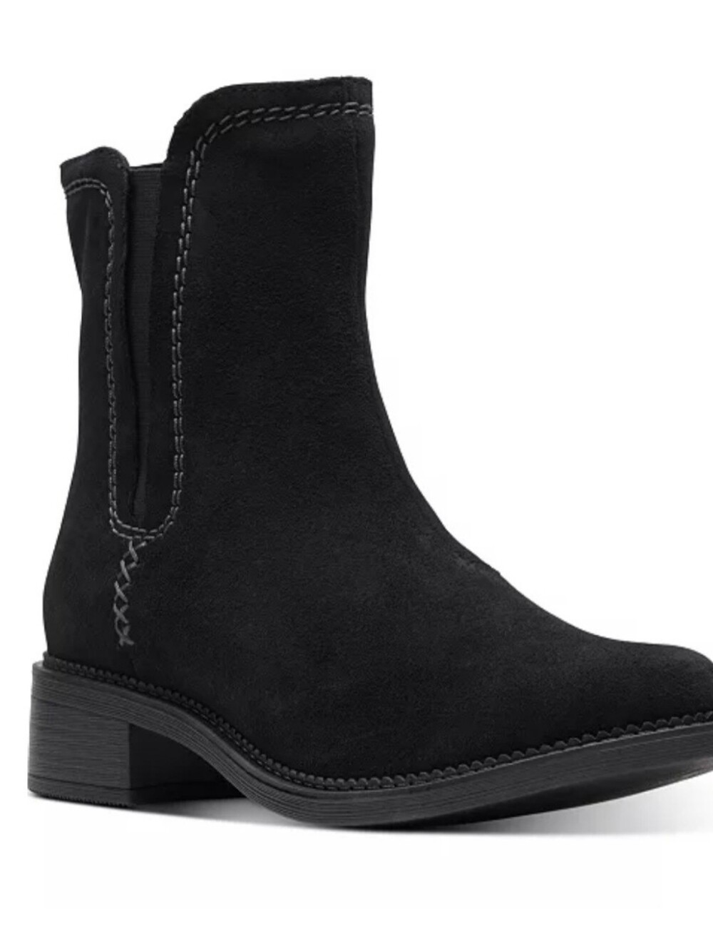 Clarks Women's Maye Zip Black Booties Size-6.5